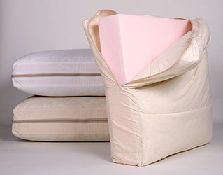 Pile of sofa cushions filled with foam